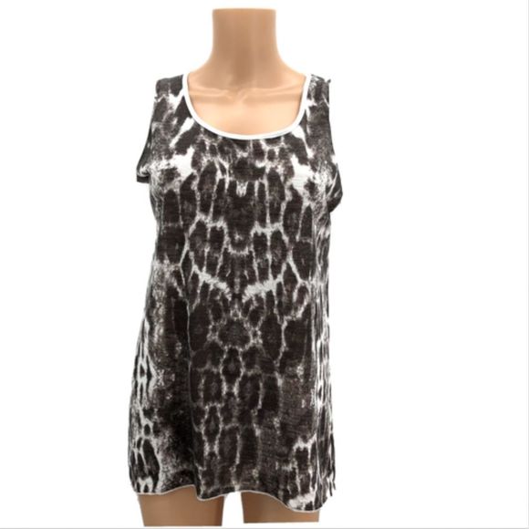 Vanilla Sugar Womens Sleeveless Tank Top Gray Animal Print Size M VTG y2k USA - Picture 1 of 9